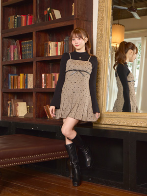 リボンプリーツキャミワンピース