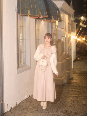 ショルダーリボンレディワンピース