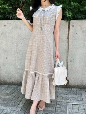 コットンチェックワンピース