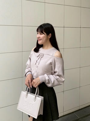 レイヤードリボンニット