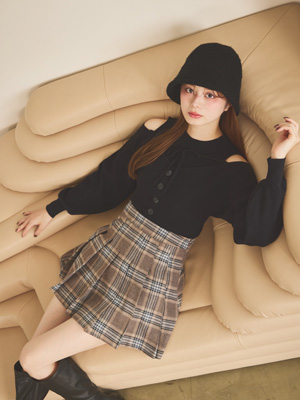 レイヤードリボンニット