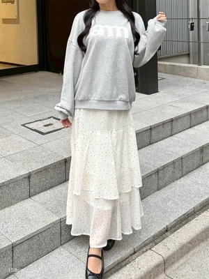 レイヤードシフォンロングスカート