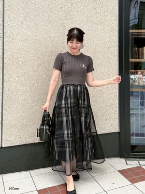 レイヤーチュールスカート