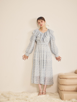 オリジナルフリルプリーツワンピース