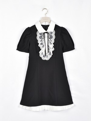 裾プリーツミニワンピース