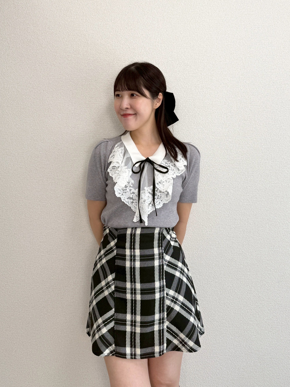 みりあん☺︎12 ANDMARY】Nana ribbon oneshoulder tops