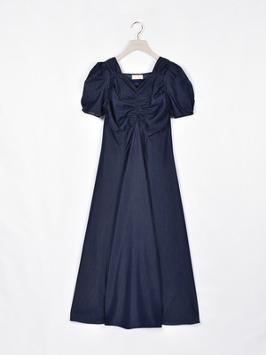 フロントギャザーフレアワンピース