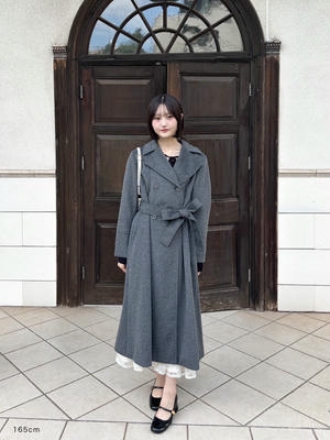 ダブルボタンロングコート