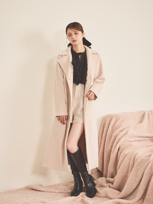 ダブルボタンロングコート