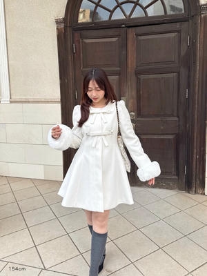 リボンフレアノーカラーコート