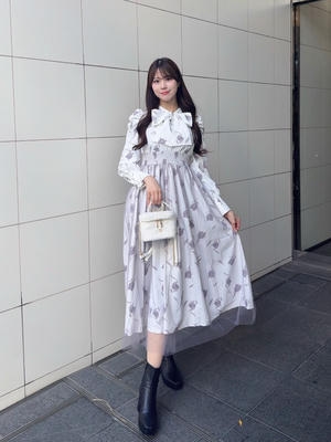 フラワーチュールフレアワンピース