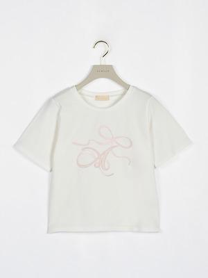 リボンロゴ刺繍Tシャツ