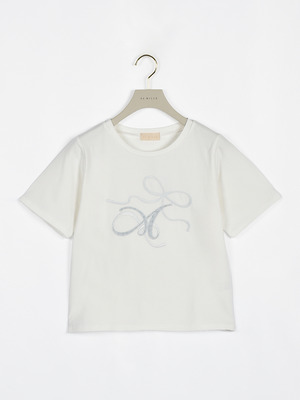 リボンロゴ刺繍Tシャツ