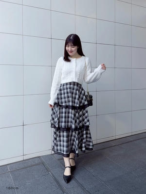 シフォンレイヤードフリルスカート