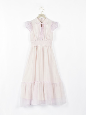 ミニバルーンスリーブシフォンワンピース