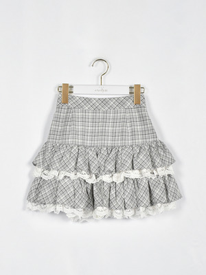 チェックボリュームミニスカート