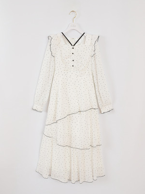 ドットティアードワンピース