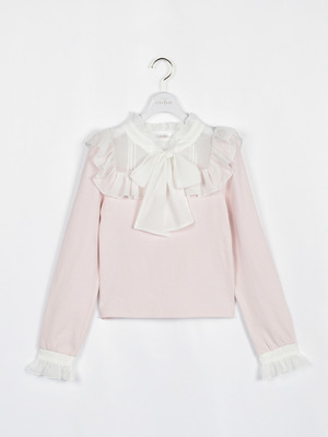 シフォンリブトップス