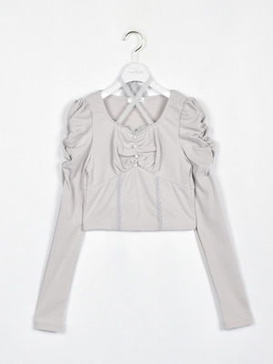 レースクロスリブトップス